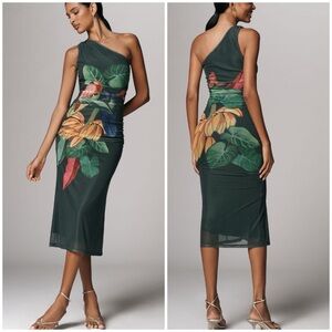 NWT Farm Rio One shoulder midi dress